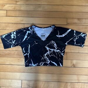 Varley Performance First V-Neck Cropped Cycling Shirt, Size Small